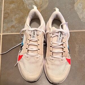 Nike White Sneakers with Blue and Black Details